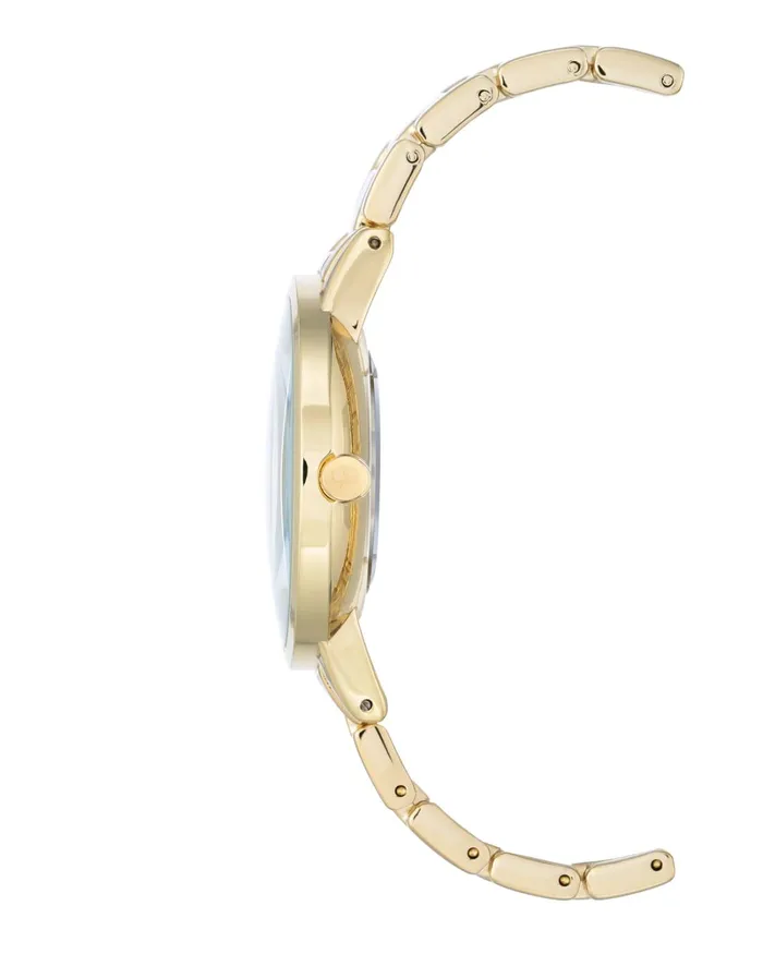 Crystal Accented Bracelet Watch Goldtone Women Nine West Straps Crystal Accented Bracelet Watch Goldtone Women Nine West Straps
