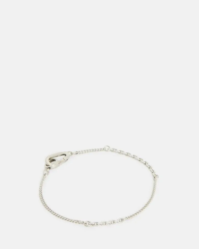Cyrus Curb Chain Sterling Silver Bracelet Warm Silver Men AllSaints Accessories