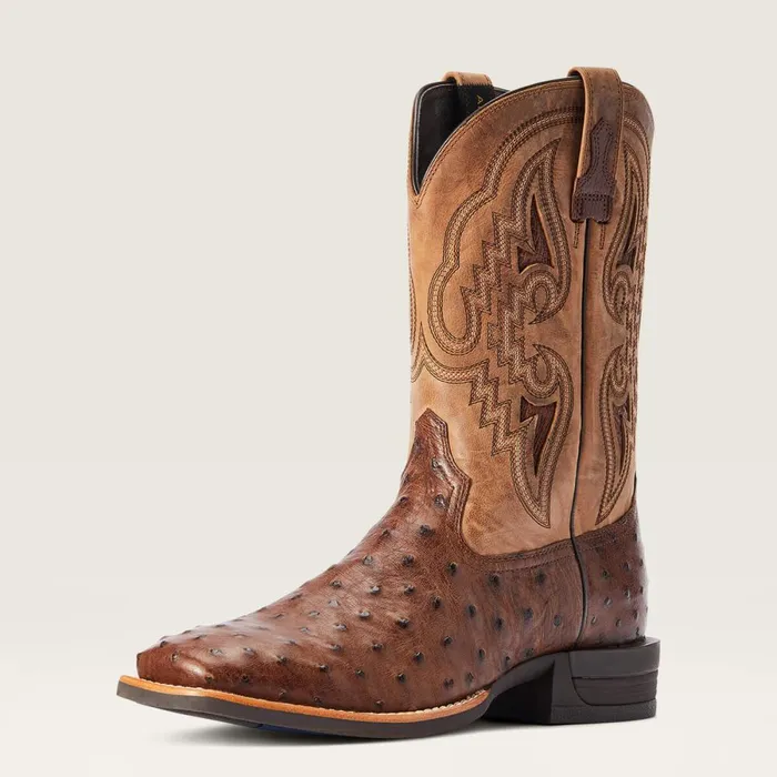 Dagger Western Boot Dark Tabac Full Quill Ostrich Men Ariat Western Boots