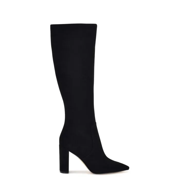 Danee Dress Boots Black Suede Women Nine West Boots and Booties