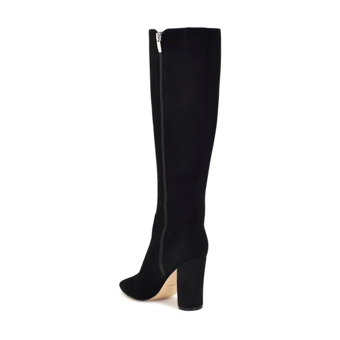 Danee Dress Boots Black Suede Women Nine West Boots and Booties Danee Dress Boots Black Suede Women Nine West Boots and Booties