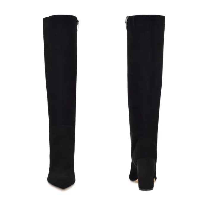 Danee Dress Boots Black Suede Women Nine West Boots and Booties Danee Dress Boots Black Suede Women Nine West Boots and Booties