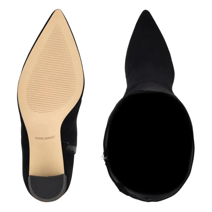 Danee Dress Boots Black Suede Women Nine West Boots and Booties Danee Dress Boots Black Suede Women Nine West Boots and Booties