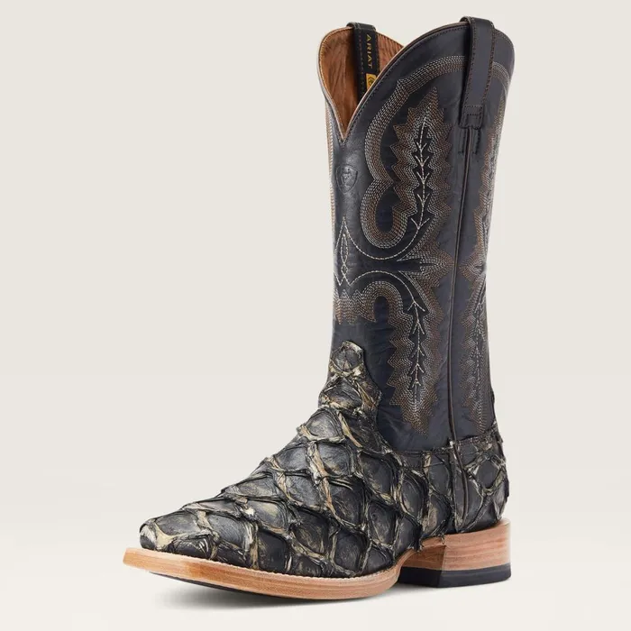 Deep Water Western Boot Distressed Black Piraruci Men Ariat Western Boots