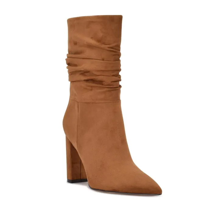 Denner Dress Boots Cognac Suede Women Nine West Boots and Booties Denner Dress Boots Cognac Suede Women Nine West Boots and Booties