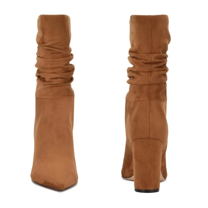 Denner Dress Boots Cognac Suede Women Nine West Boots and Booties Denner Dress Boots Cognac Suede Women Nine West Boots and Booties