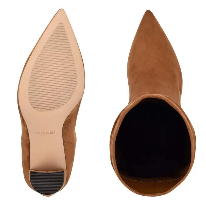 Denner Dress Boots Cognac Suede Women Nine West Boots and Booties Denner Dress Boots Cognac Suede Women Nine West Boots and Booties