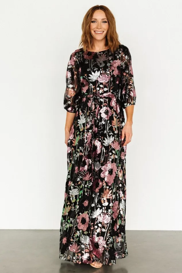 Destiny Sequin Maxi Dress Black Multi Women Baltic Born Embellished Sequin Destiny Sequin Maxi Dress Black Multi Women Baltic Born Embellished Sequin