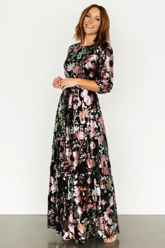 Destiny Sequin Maxi Dress Black Multi Women Baltic Born Embellished Sequin Destiny Sequin Maxi Dress Black Multi Women Baltic Born Embellished Sequin
