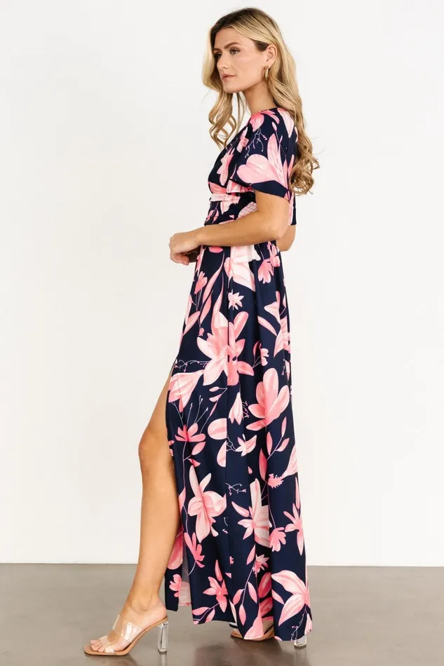 Dina Maxi Dress Navy Pink Floral Women Baltic Born Maxi Dresses Dina Maxi Dress Navy Pink Floral Women Baltic Born Maxi Dresses