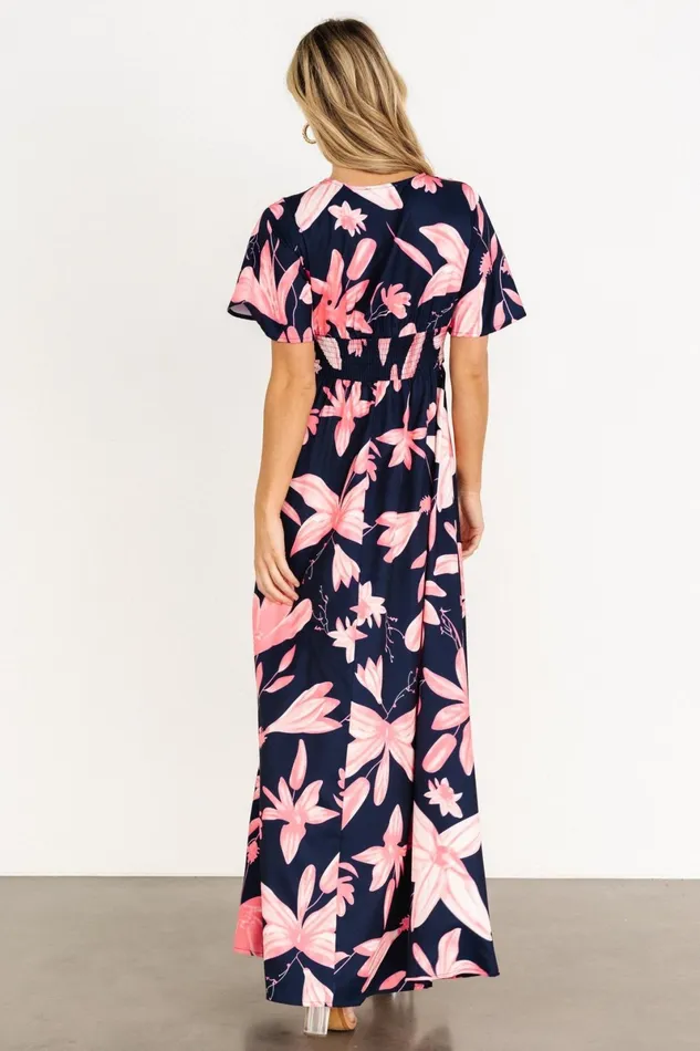 Dina Maxi Dress Navy Pink Floral Women Baltic Born Maxi Dresses Dina Maxi Dress Navy Pink Floral Women Baltic Born Maxi Dresses