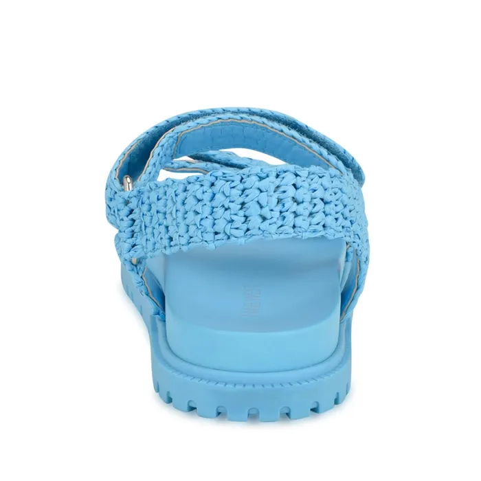 Dinrah Footbed Sandals Blue Women Nine West Low Heel Dinrah Footbed Sandals Blue Women Nine West Low Heel