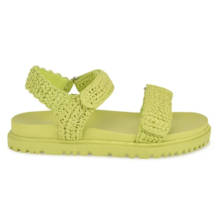 Dinrah Footbed Sandals Green Women Nine West Flats