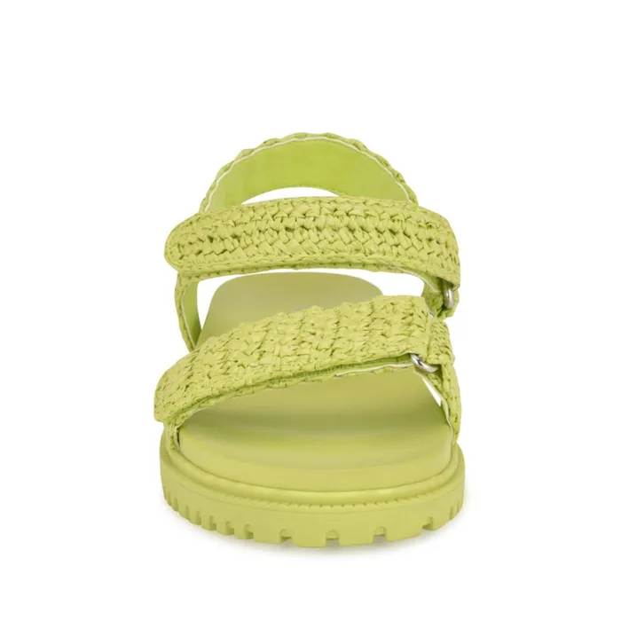 Dinrah Footbed Sandals Green Women Nine West Flats Dinrah Footbed Sandals Green Women Nine West Flats