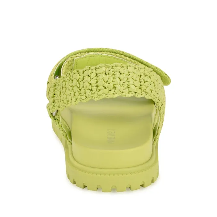 Dinrah Footbed Sandals Green Women Nine West Flats Dinrah Footbed Sandals Green Women Nine West Flats