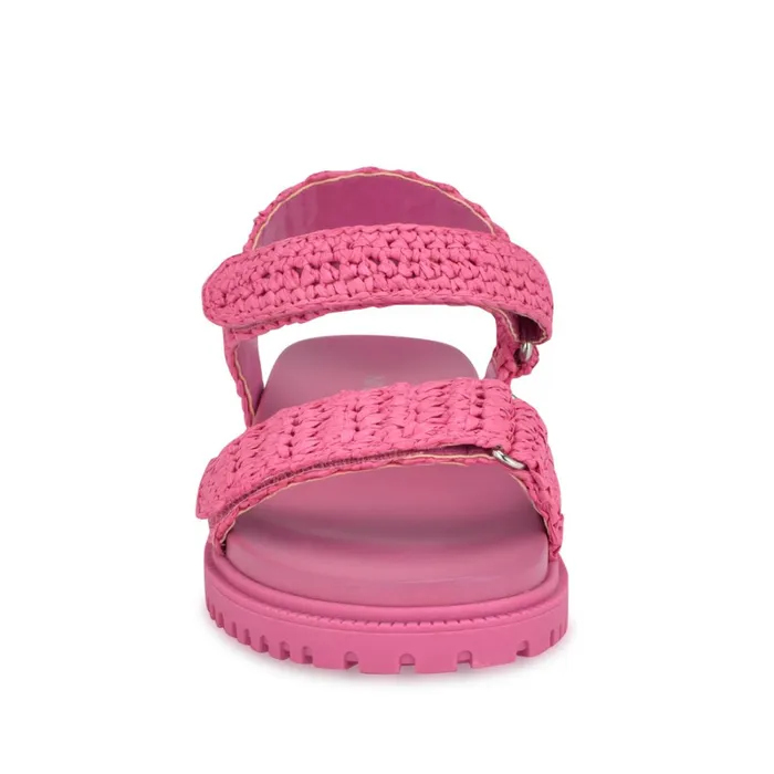Dinrah Footbed Sandals Pink Women Nine West Flats Dinrah Footbed Sandals Pink Women Nine West Flats