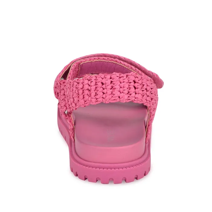 Dinrah Footbed Sandals Pink Women Nine West Flats Dinrah Footbed Sandals Pink Women Nine West Flats