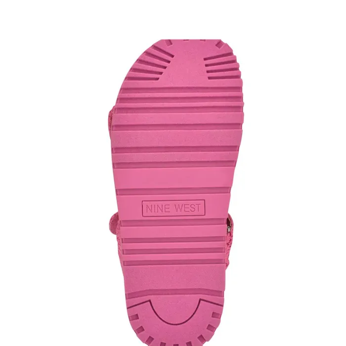 Dinrah Footbed Sandals Pink Women Nine West Flats Dinrah Footbed Sandals Pink Women Nine West Flats