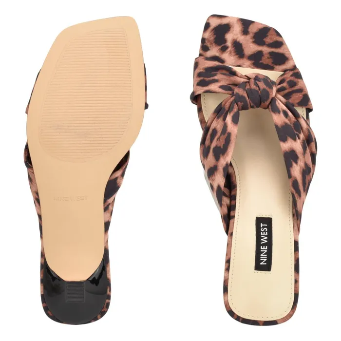 Dipa Heeled Slide Sandals Leopard Women Nine West Heeled Dipa Heeled Slide Sandals Leopard Women Nine West Heeled