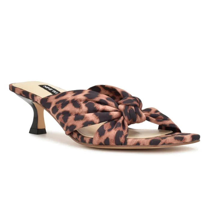 Dipa Heeled Slide Sandals Leopard Women Nine West Low Heel Dipa Heeled Slide Sandals Leopard Women Nine West Low Heel