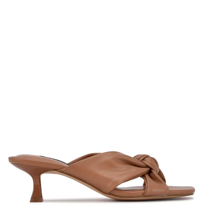 Dipa Heeled Slide Sandals Natural Women Nine West Heeled