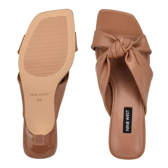 Dipa Heeled Slide Sandals Natural Women Nine West Heeled Dipa Heeled Slide Sandals Natural Women Nine West Heeled