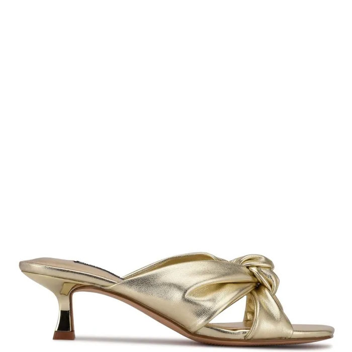 Dipa Heeled Slide Sandals Platino Women Nine West Heeled