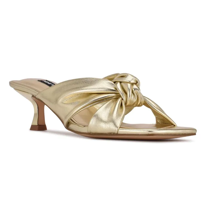 Dipa Heeled Slide Sandals Platino Women Nine West Heeled Dipa Heeled Slide Sandals Platino Women Nine West Heeled