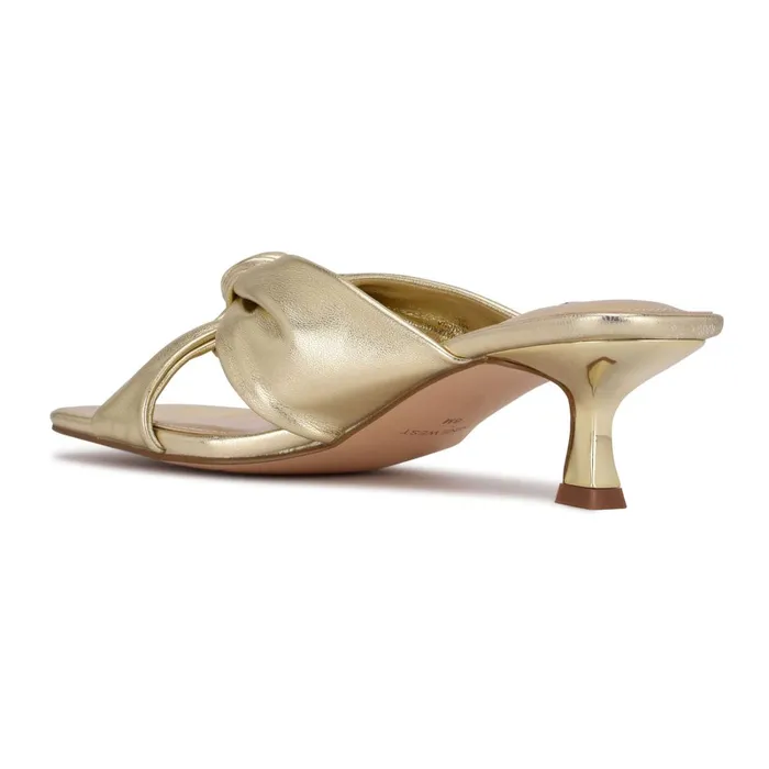 Dipa Heeled Slide Sandals Platino Women Nine West Heeled Dipa Heeled Slide Sandals Platino Women Nine West Heeled
