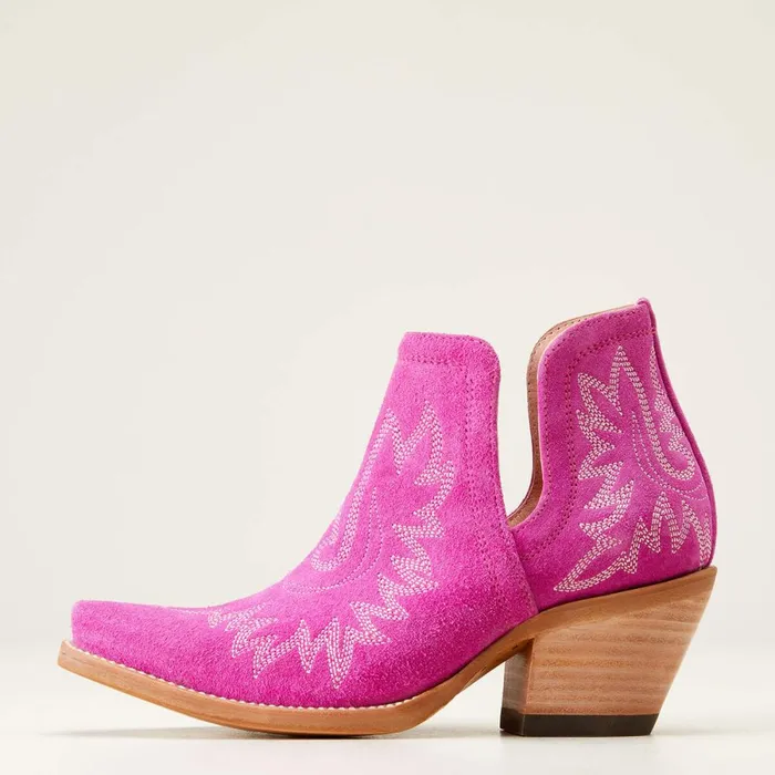Dixon Bootie Haute Pink Suede Women Ariat Western Boots Dixon Bootie Haute Pink Suede Women Ariat Western Boots