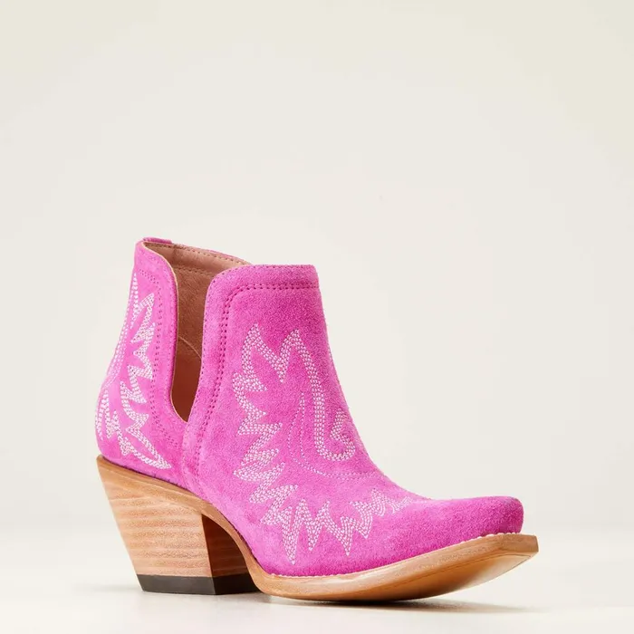 Dixon Bootie Haute Pink Suede Women Ariat Western Boots Dixon Bootie Haute Pink Suede Women Ariat Western Boots