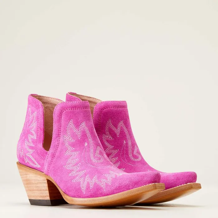 Dixon Bootie Haute Pink Suede Women Ariat Western Boots Dixon Bootie Haute Pink Suede Women Ariat Western Boots