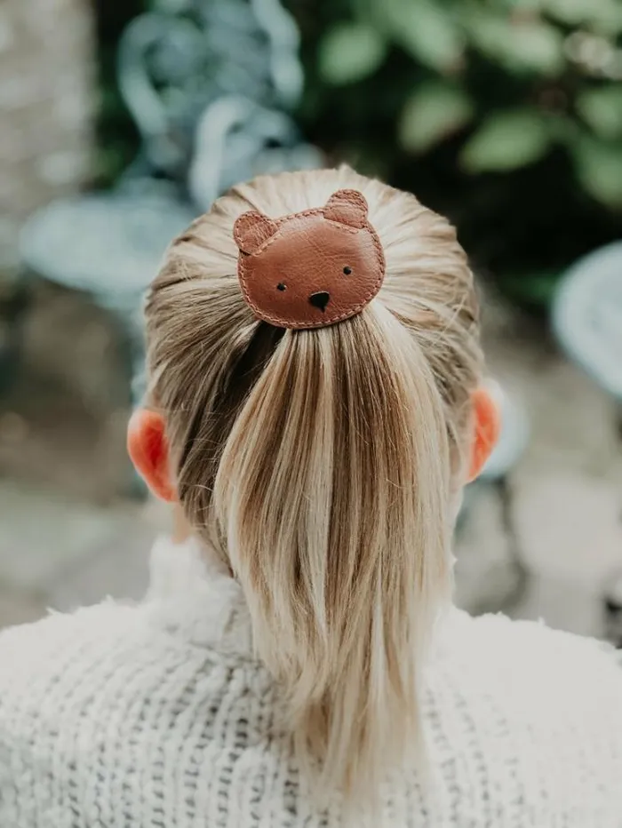 Donsje Amsterdam Accessories Baby Josy Classic Hairclip Cognac Classic Leather