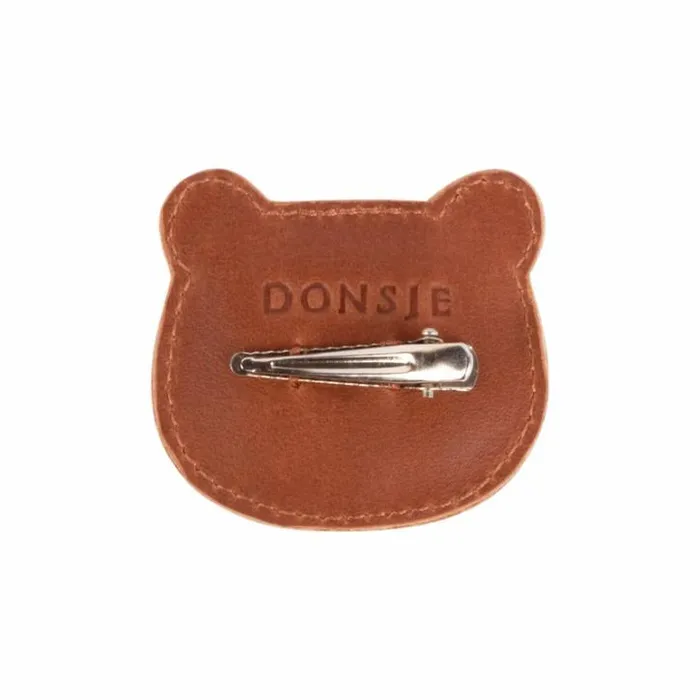 Donsje Amsterdam Accessories Baby Josy Classic Hairclip Cognac Classic Leather