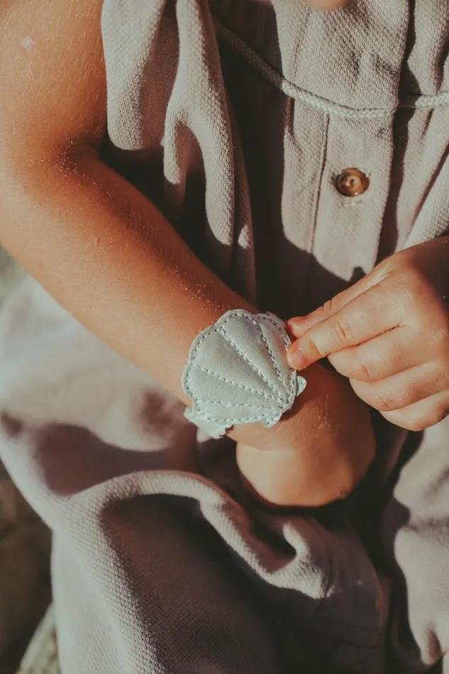 Donsje Amsterdam Accessories Baby Zaza Bracelet Off White Metallic Leather