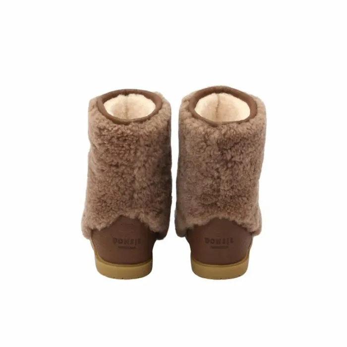 Donsje Amsterdam Animal Styles Boys Irfi Boots Chestnut Curly Sheep Wool