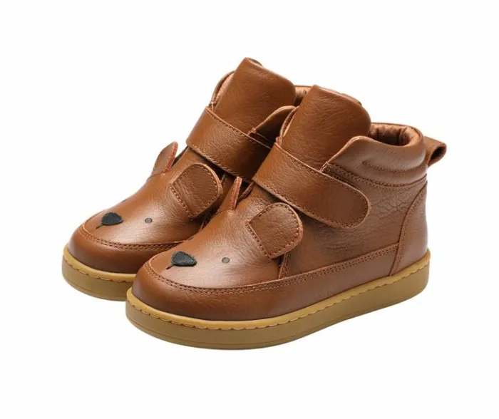 Donsje Amsterdam Animal Styles Boys Qika Sneakers Cognac Leather