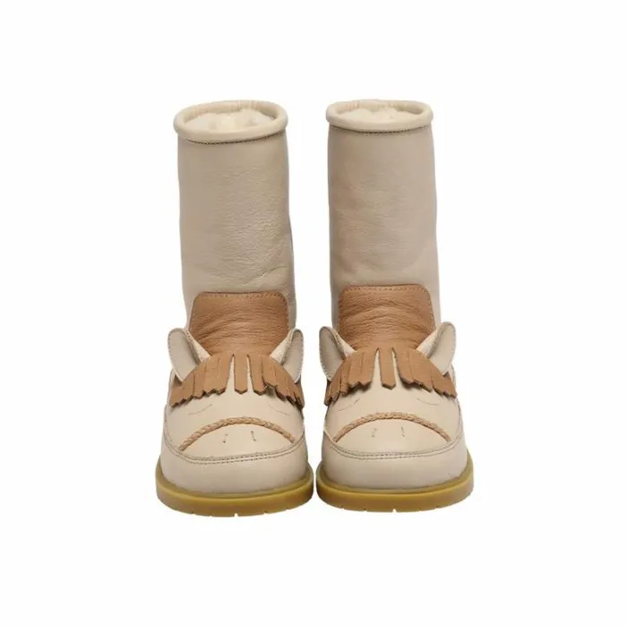 Donsje Amsterdam Animal Styles Boys Wadudu Special Boots Ivory Leather
