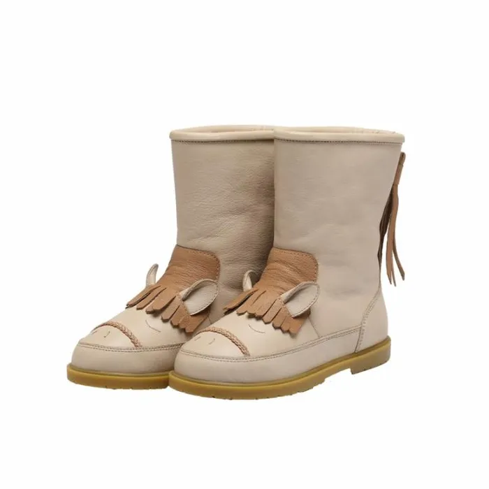 Donsje Amsterdam Animal Styles Boys Wadudu Special Boots Ivory Leather