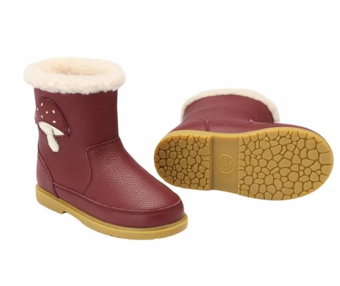 Donsje Amsterdam Ankle Boots Girls Dusk Burgundy Leather