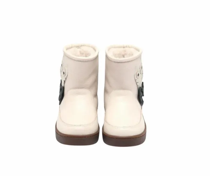 Donsje Amsterdam Ankle Boots Girls Pavo Ivory Leather