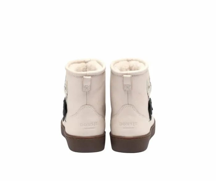 Donsje Amsterdam Ankle Boots Girls Pavo Ivory Leather