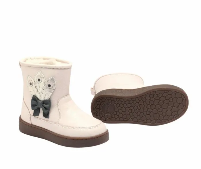 Donsje Amsterdam Ankle Boots Girls Pavo Ivory Leather