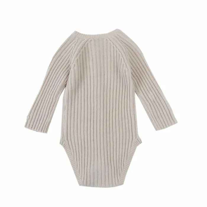 Donsje Amsterdam Bodysuits and Playsuits Baby Kees Merino Wool Romper Nougat Melange