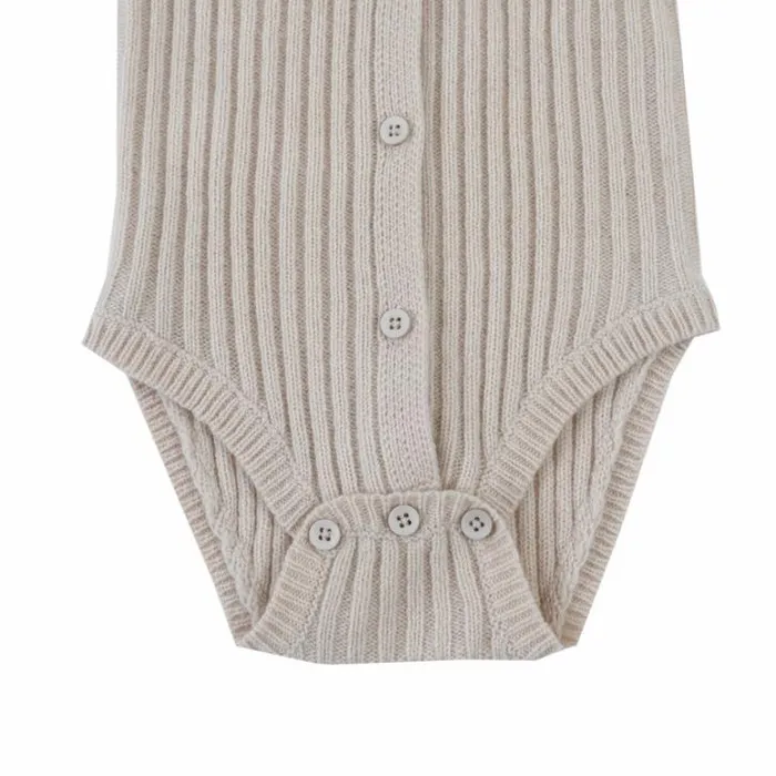 Donsje Amsterdam Bodysuits and Playsuits Baby Kees Merino Wool Romper Nougat Melange