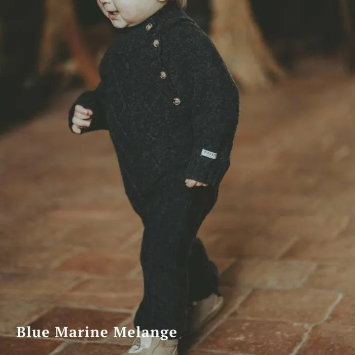 Donsje Amsterdam Bodysuits and Playsuits Baby Toon Merino Wool Jumpsuit Taupe Melange