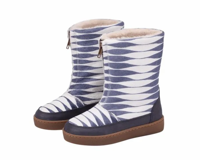 Donsje Amsterdam Boots Boys Ofili Blue Striped Cow Hair