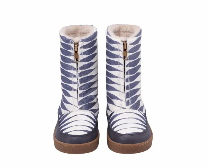 Donsje Amsterdam Boots Boys Ofili Blue Striped Cow Hair