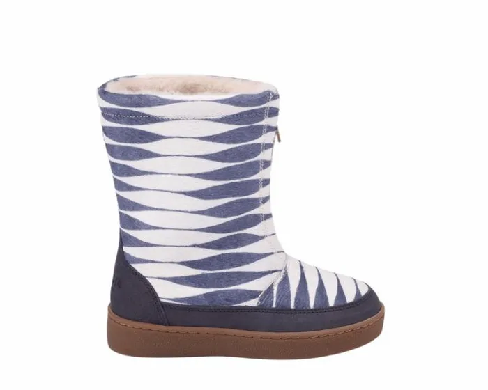 Donsje Amsterdam Boots Boys Ofili Blue Striped Cow Hair