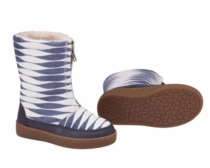 Donsje Amsterdam Boots Boys Ofili Blue Striped Cow Hair